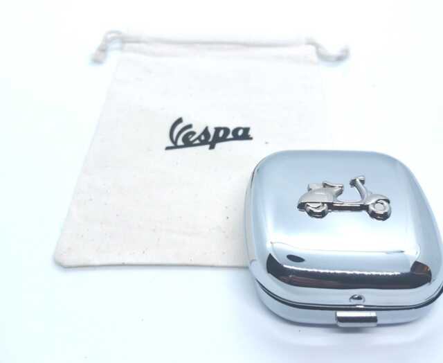 Vespa Travel Alarm Clock Metal Folding Case, Roman Numerals - image 1