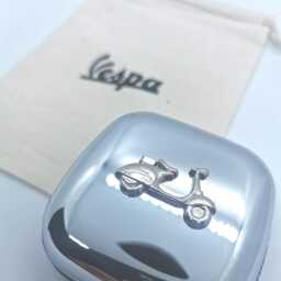 Vespa Travel Alarm Clock Metal Folding Case, Roman Numerals - thumbnail 3