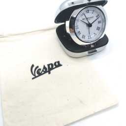 Vespa Travel Alarm Clock Metal Folding Case, Roman Numerals - thumbnail 2