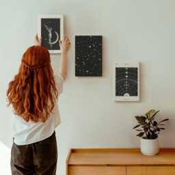 Canvas Wall Art Set Of 3 - Solar System Galaxy Figure On The Moon, Black & White Photo Print, Space Astrology Hanging Piece - thumbnail 3