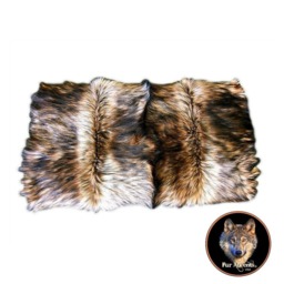 Luxury Faux Fur Throw Blanket - Golden Brown Wolf, Minky Lining - thumbnail 4