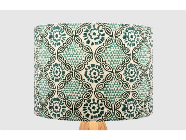 Indian Deep Green Lampshade Table Floor Lamp/Ceiling Pendant Small Medium Large 15cm 20cm 25cm 30cm 35cm 40cm Fabric Drum Light Shade - image 1