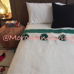 "Moroccan Pom Blanket - Throw With Blanket Bed Spread Bedding Cotton /79""Wx118" - thumbnail 3