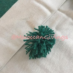 "Moroccan Pom Blanket - Throw With Blanket Bed Spread Bedding Cotton /79""Wx118" - thumbnail 2