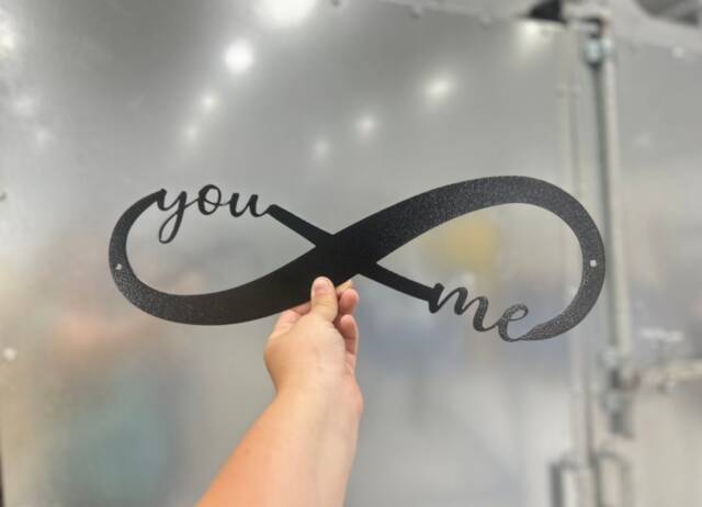 You & Me Infinity Sign - Steel Anniversary Wall Decor Valentine's Day Gift - image 1
