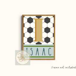 Set Of 3 Bright Football Prints A Personalised Name Print For Bedroom Or Playroom - Unframed - thumbnail 2