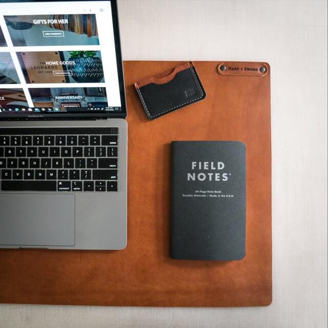 Personalized Desk Mat, Leather Desk Pad, Gift For Man, Best Husband Gift, Dad 3rd Anniversary Men, Computer Mat - image 1