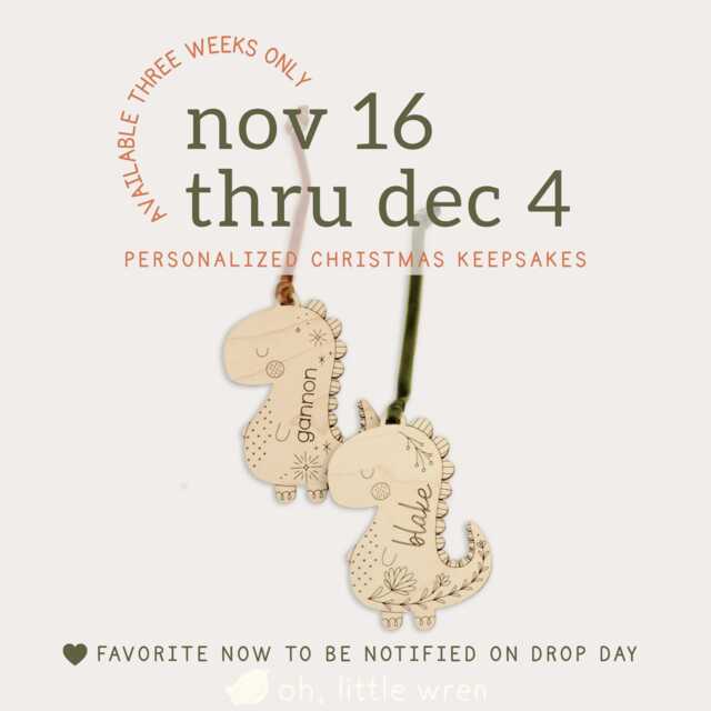 Personalized Wooden T-Rex Christmas Ornament Custom Name Dinosaur Keepsake Holiday - image 1