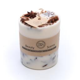 Handmade Scented Candle With Star Anise, D 7.5 H 8.5 cm - thumbnail 1