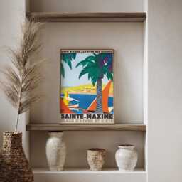 Vintage Sainte Maxime Travel Poster Print, French Riviera Cote Dazur Coastal Wall Art - thumbnail 3