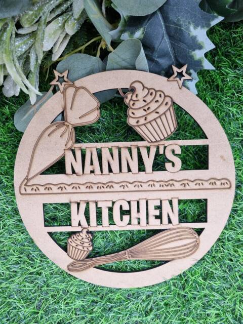 Nanny's Kitchen Wood Plaque Baking Wall Art, Grandparent Gift - image 1