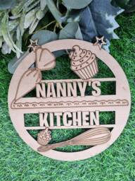 Nanny's Kitchen Wood Plaque Baking Wall Art, Grandparent Gift - thumbnail 1