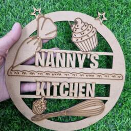 Nanny's Kitchen Wood Plaque Baking Wall Art, Grandparent Gift - thumbnail 3