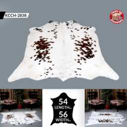 Authentic Large Brown & White Cowhide Rug - Statement Piece For Sophisticated Decor - thumbnail 2