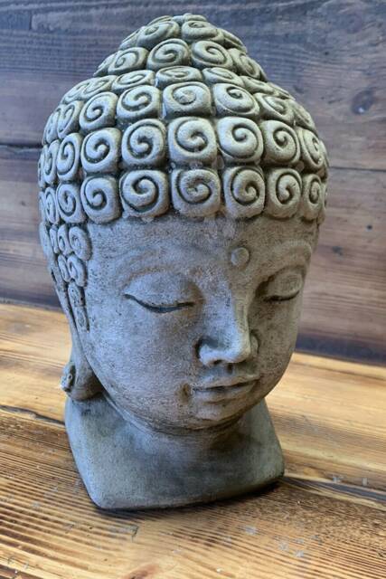 Stone Garden Buddha Head Statue Gift Ornament - image 1