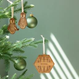 Penguins Ornaments - Comes With 2 [Personalized Gift, Penguin Pair Wood Ornaments, Holiday Decor Christmas, Stocking Stuffers, Gift] - thumbnail 3