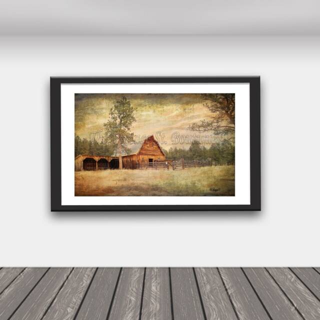 Digital Painting/Rustic/South Dakota/Landscapes/Barn Art/ Cabin Decor/Rural Landscapes/Abandoned Home/ Country Decor/ Lodge Decor/Wall Art - image 1