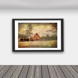 Digital Painting/Rustic/South Dakota/Landscapes/Barn Art/ Cabin Decor/Rural Landscapes/Abandoned Home/ Country Decor/ Lodge Decor/Wall Art - thumbnail 1