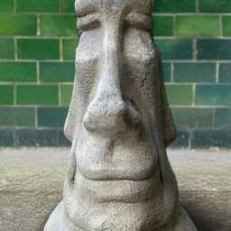 Concrete Moai Statue Easter Island Head Sculpture Stone Face Figurine Cement Outdoor Decor Polynesian Style Garden Ornament Christmas Gift - thumbnail 4