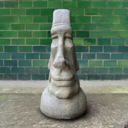 Concrete Moai Statue Easter Island Head Sculpture Stone Face Figurine Cement Outdoor Decor Polynesian Style Garden Ornament Christmas Gift - thumbnail 1