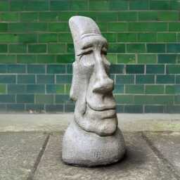Concrete Moai Statue Easter Island Head Sculpture Stone Face Figurine Cement Outdoor Decor Polynesian Style Garden Ornament Christmas Gift - thumbnail 2