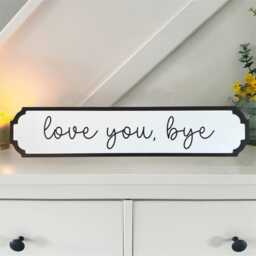 Acrylic Love You Bye Wall Sign - Elegant Black & White Home Decoration Gift - thumbnail 2