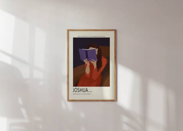 Joshua 18 Female Poster - Printed & Shipped Modern Scripture Decor Bible Verse Prints Christian Home Faith - image 1