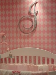 24 Inch Large Wooden Wall Letters - Nursery Decor Decoration Glitter Letter - thumbnail 1