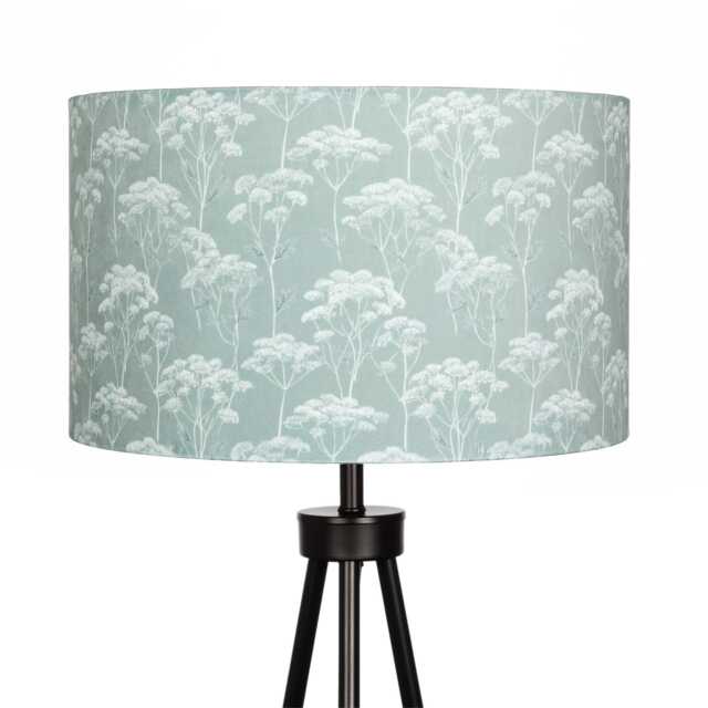 Sage Green Cow Parsley Delicate Print Velvet Lampshade 25cm 30cm 35cm 40cm 45cm - Drum Lamp Shade Handmade Home Decor Ceiling Floral - image 1