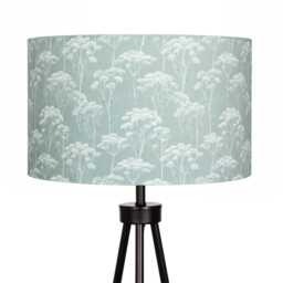 Sage Green Cow Parsley Delicate Print Velvet Lampshade 25cm 30cm 35cm 40cm 45cm - Drum Lamp Shade Handmade Home Decor Ceiling Floral