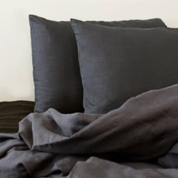 Linen Duvet Cover Charcoal Gray/ Softened European Bedding/Queen, King - thumbnail 3