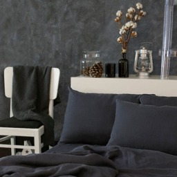 Linen Duvet Cover Charcoal Gray/ Softened European Bedding/Queen, King - thumbnail 2