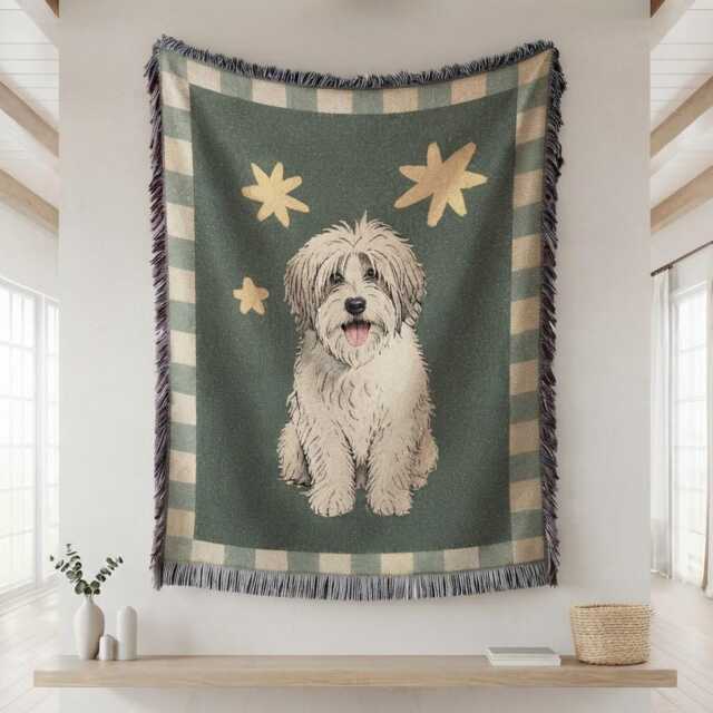 Custom Pet Photo Woven Blanket, Memorial Dog Gifts For Lovers - image 1