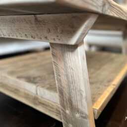 Reclaimed Wood Coffee Table With Shelf Handmade Rustic Farmhouse Design - thumbnail 3