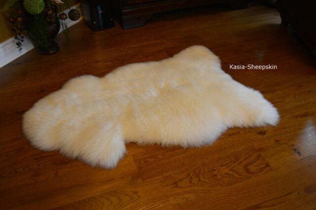 White Genuine Leather Sheep Skin Decorative Rug 110-120cm - image 1