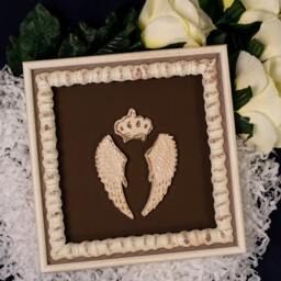 Godparent Gift Ceramic Crown & Wings 3D Wall Art - thumbnail 2