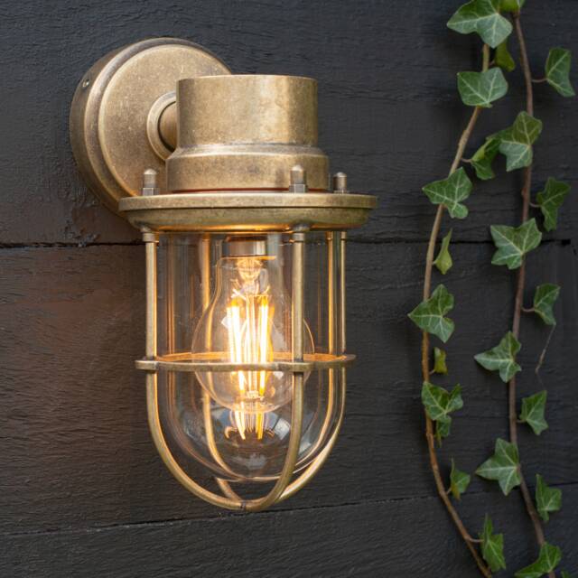 Jim Lawrence Ltd, Ship's Outdoor Wall Light, Antiqued Brass, Sconce, Vintage, Retro, Ip44, Coastal - image 1