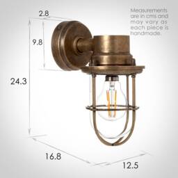 Jim Lawrence Ltd, Ship's Outdoor Wall Light, Antiqued Brass, Sconce, Vintage, Retro, Ip44, Coastal - thumbnail 3