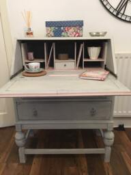 Sold Please Contact For Custom Orders - Shabby Chic Solid Wood Bureau Writing Desk Office Study Bedroom Workspace