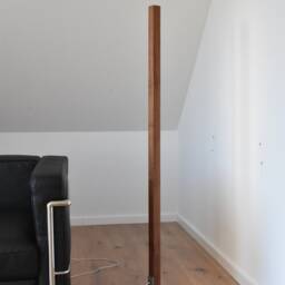 Designer Led Floor Lamp Made Of American Walnut & Stainless Steel - thumbnail 2