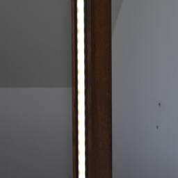 Designer Led Floor Lamp Made Of American Walnut & Stainless Steel - thumbnail 4