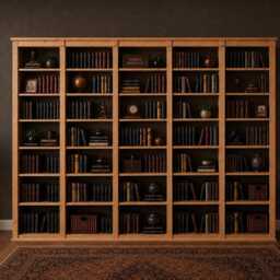 Solid Wood Bookcase, 7Ft X 11Ft Heavy Duty Adjustable Shelving Unit - thumbnail 2