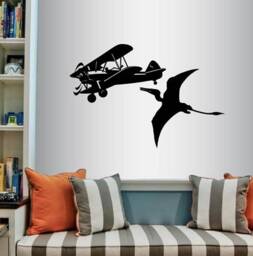 In-Style Decals Wall Vinyl Decal Decor Art Sticker Aircraft Plane Airplane & Pterodactyl Dinosaur Boys Kids Nursery Play Room Design 83 - thumbnail 1