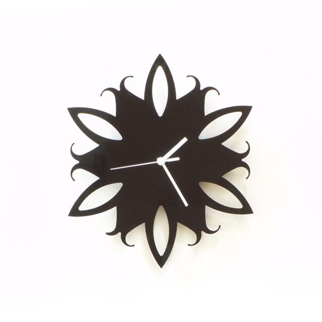Amaryllis Flower - Black Acrylic Wall Clock, A Piece Of Art, Silhouette Decoration - image 1