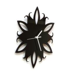 Amaryllis Flower - Black Acrylic Wall Clock, A Piece Of Art, Silhouette Decoration - thumbnail 2
