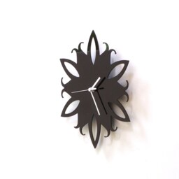 Amaryllis Flower - Black Acrylic Wall Clock, A Piece Of Art, Silhouette Decoration - thumbnail 3