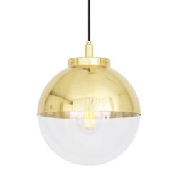 Mica Brass/Glass Dome Pendant Light 10.25'' Ip44