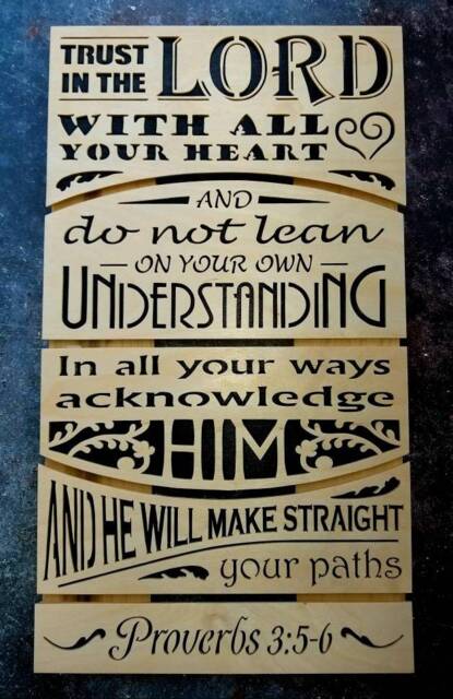 Proverbs 35-6, Bible Verse, Scripture, Catholic Gift, Christian Gift, Gift For Church, Trust in The Lord, Wall Hanging, Wood Sign - image 1