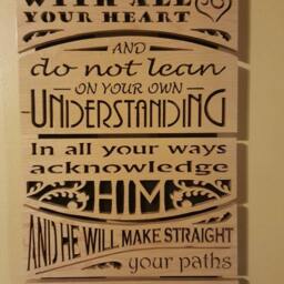 Proverbs 35-6, Bible Verse, Scripture, Catholic Gift, Christian Gift, Gift For Church, Trust in The Lord, Wall Hanging, Wood Sign - thumbnail 2