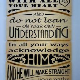 Proverbs 35-6, Bible Verse, Scripture, Catholic Gift, Christian Gift, Gift For Church, Trust in The Lord, Wall Hanging, Wood Sign - thumbnail 3